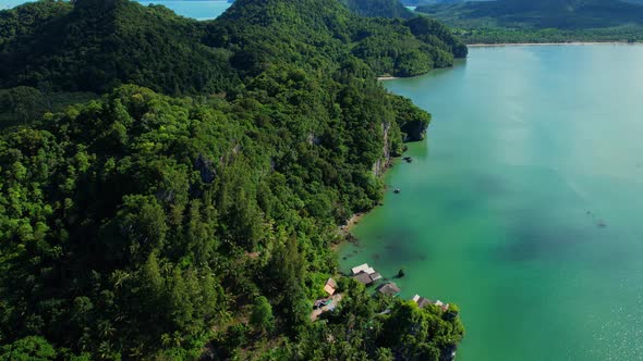 Fishing village at Ban Ao Kram. Tropical sea at Chumphon, Thailand