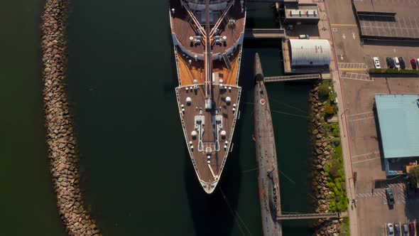 Beautiful View of RMS Queen Mary Ocean Liner in Long Beach Los Angeles