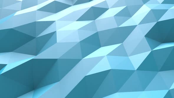 a dynamic background of randomly moving geometric shapes, made in blue tones