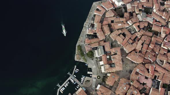 High shot of Iseo Lake - Italy.Filmed on Dji Mavic pro 2 10 bit - 4:2:2