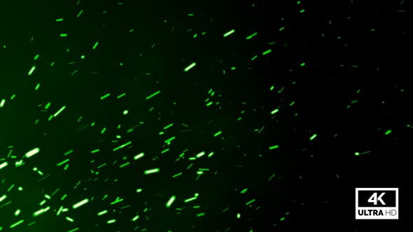 Flying Green Particles Embers Background V4