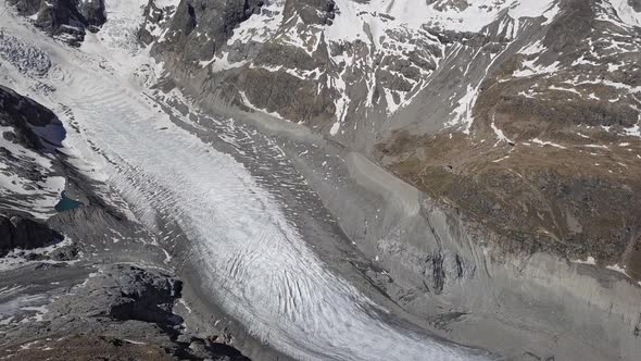 Aerial View of Morteratsch Glacier Switzerland