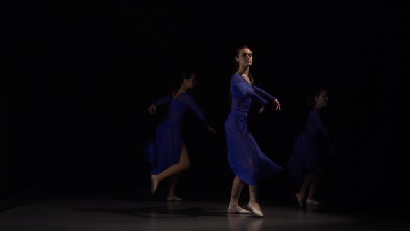 Three Delightful Ballerinas Dancing Elements of Ballet