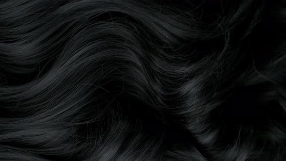 Super Slow Motion Shot of Waving Black Hair at 1000 Fps