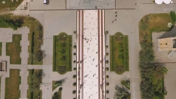 Church Yard and Gates of Holy Trinity Cathedral in Tbilisi, Georgia, Aerial View