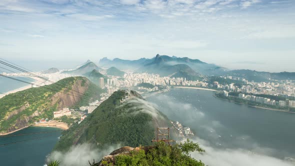 Time-lapse shot of fog on sugarloaf mountain