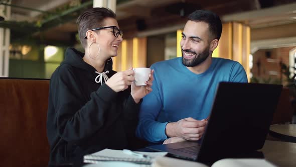 Happy Creative People Talking at Work