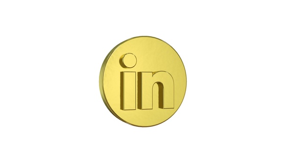 Golden 3D Linkedin Icon alt