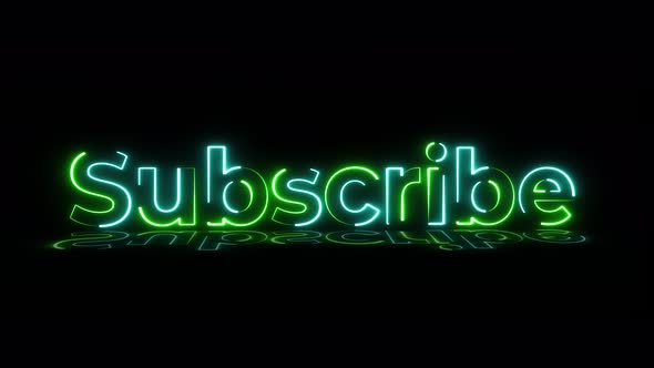 Subscribe Neon Background 4K Green