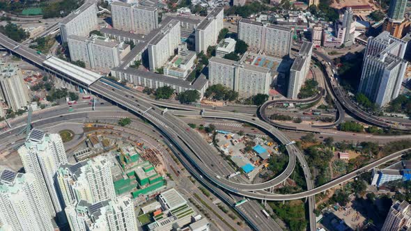 Top down view of Hong Kong