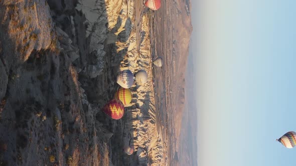 Vertical Video  Balloons in Cappadocia Turkey