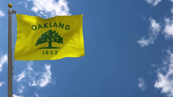 Oakland City Flag California (Usa) On Flagpole