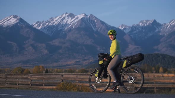 The Woman Travel on Mixed Terrain Cycle Touring with Bikepacking