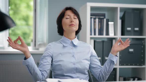 Woman Taking Break at Work