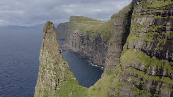 Drone Of Coastline And Rocks Of Suduroy