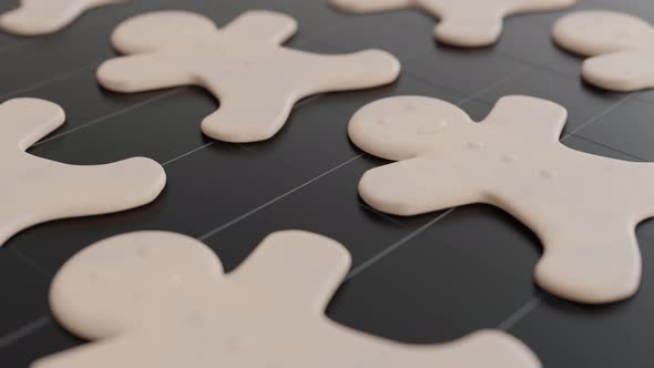 Ruddy gingerbread cookies baking process.