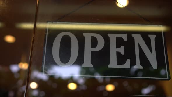 Open Sign at the Store Door