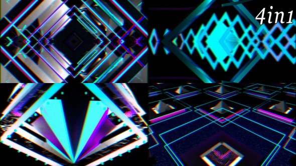 3D Rgb Shift - VJ Loop Pack (4in1)