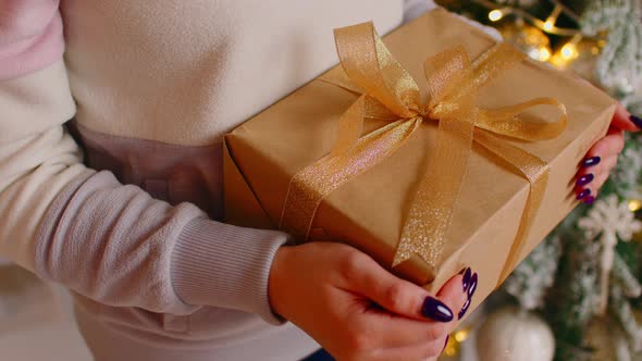 Unrecognizable Person Holding Gift Box