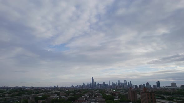 Aerial Timelapse of Downtown City Skyline