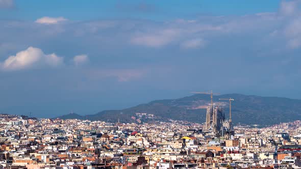 Timelapse of Barcelona City Skyline