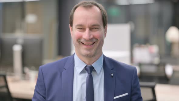 Portrait of Attractive Businessman Smiling at Camera