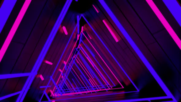 Running In Neon Light Tunnel 04 HD alt