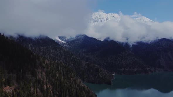 Stunning Aerial View of the Mountain Landscape in Cloudy Day