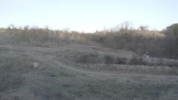 Motocross rider on a dirt track