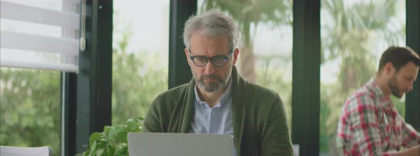 Man with pensive face expression