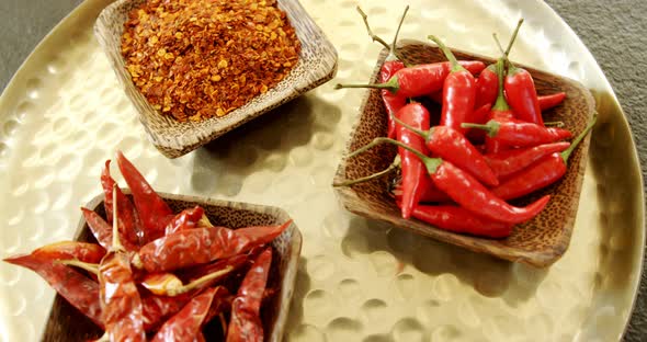 Various spices in plate 4k