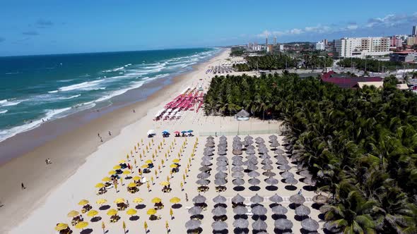 Tropical beach scenery of Fortaleza. Northeast Brazil. Ceara state.