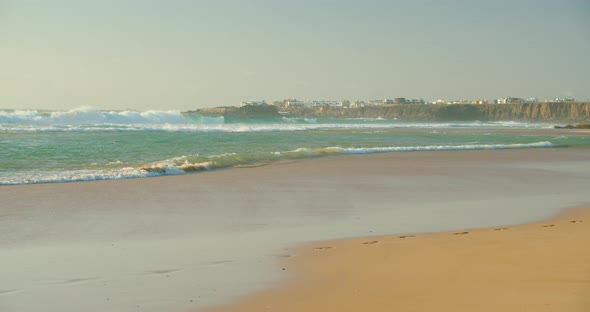 Wild Wide Ocean Clean Azure Waves on the Coast of Atlantic Ocean Sandy Beach Tropical Landscape in