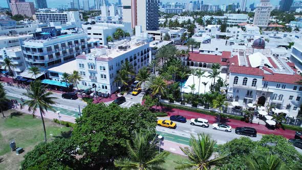 Coast city of Miami Beach Florida United States. Tropical scenery.