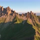 Dolomites mountains peaks with a hiking path on a summer sunrise - VideoHive Item for Sale