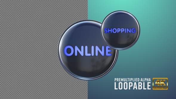 Online Shopping Badge Looping with Alpha Channel