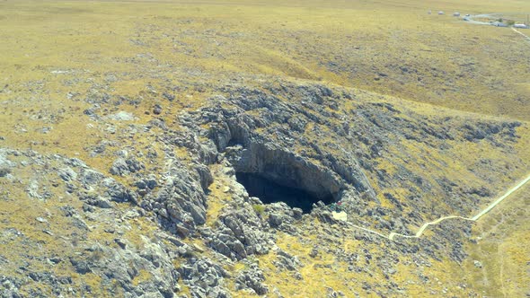 Sinkhole on Ak Mechet Cave in Shymkent Kazakhstan