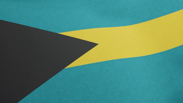 National Flag of Commonwealth of The Bahamas Waving Original Size and Colors 3D Render Flag Bahama