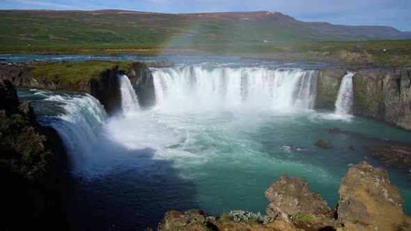 The Godafoss Waterfall in North Iceland