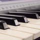 Synthesizer or piano keys. Dolly shooting. Piano keyboard. - VideoHive Item for Sale