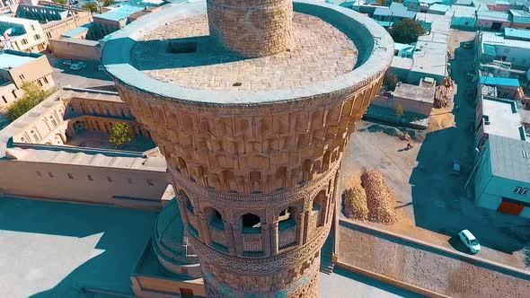 Minaret of the Palace in Bukhara City.