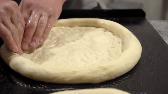 Making bread rolls. Rustic style.Process of making bread.