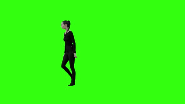 Girl Power Jumping 360 with Green Screen.