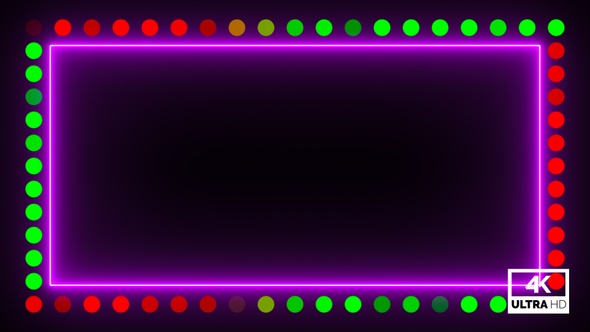 Red & Green Neon Lights Border Background