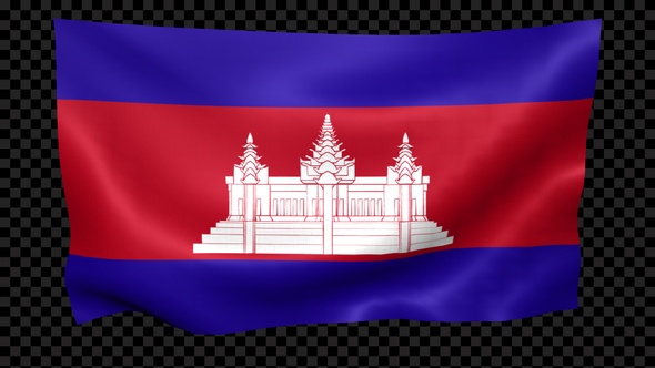 Cambodia Flag Waving Looped