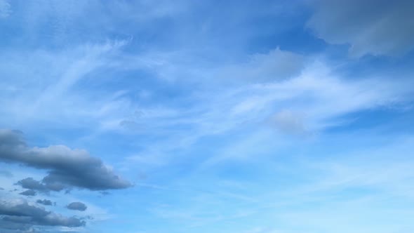 4K Sky Time lapse, Clear very nice soft blue sky, white rolling