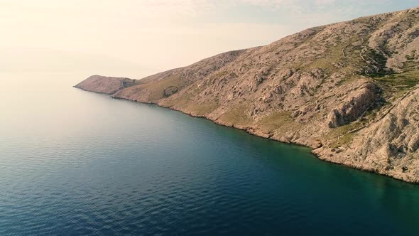 Aerial view of Vela luka bay during the summer, Baska, Croatia.