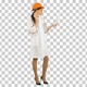 Female engineer in helmet having video, Alpha Channel - VideoHive Item for Sale