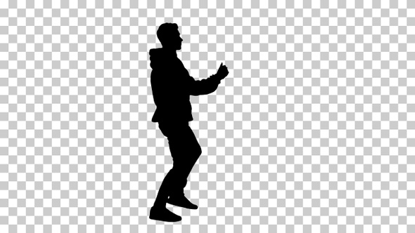 Silhouette Man dancing, Alpha Channel