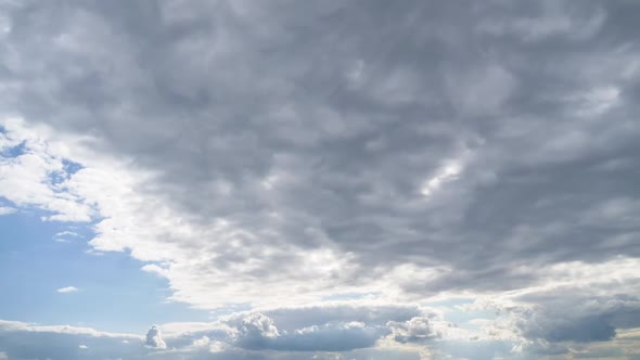 Clouds Move Smoothly in the Blue Sky. Timelapse. Cloud Space